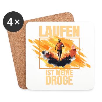 Laufen ist meine Droge - Untersetzer (4er-Set) - Weiß - Vorne
