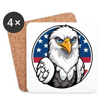 États-Unis et USA Eagle - Dessous de verre (lot de 4) - blanc - Devant