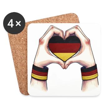 Germany Flag Heart Home FRG - Coasters (set of 4) - white - Front