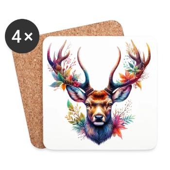 Deer - Coasters (set of 4) - white - Front