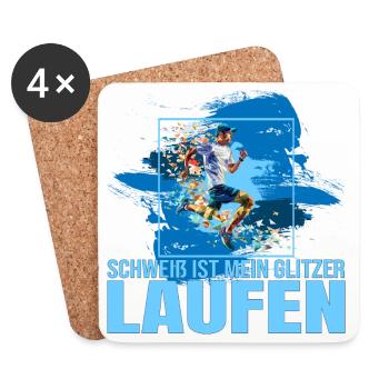 Schweiß ist mein Glitzer - Untersetzer (4er-Set) - Weiß - Vorne