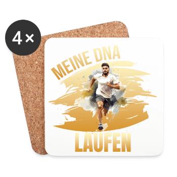 Meine DNA - Laufen - Untersetzer (4er-Set) - Weiß - Vorne