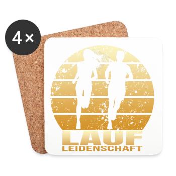 Lauf Leidenschaft - Untersetzer (4er-Set) - Weiß - Vorne