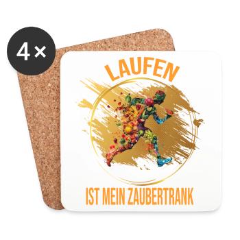 Laufen ist mein Zaubertrank - Untersetzer (4er-Set) - Weiß - Vorne