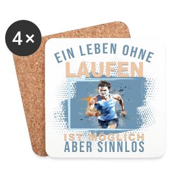 Ein Leben ohne Laufen ist möglich, aber Sinnlos - Untersetzer (4er-Set) - Weiß - Vorne