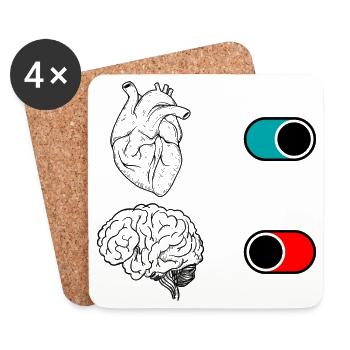Duo de croissants nocturnes - Dessous de verre (lot de 4) - blanc - Devant