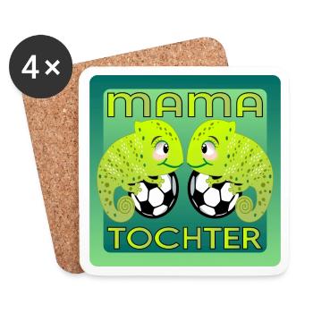 MUTTERTAG FUßBALL TOCHTER MAMA - Untersetzer (4er-Set) - Weiß - Vorne
