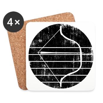 Bow and arrow - Coasters (set of 4) - white - Front