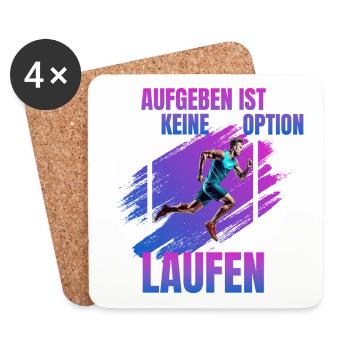Laufen: Aufgeben ist keine Option - Untersetzer (4er-Set) - Weiß - Vorne