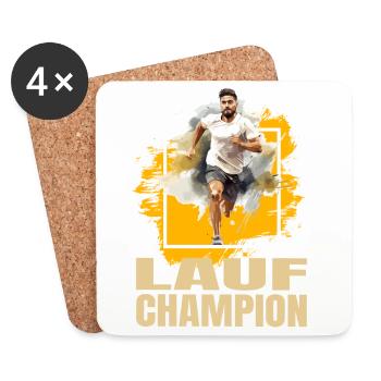 Lauf Champion - Untersetzer (4er-Set) - Weiß - Vorne