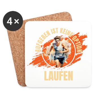 Laufen: Aufgeben ist keine Option - Untersetzer (4er-Set) - Weiß - Vorne
