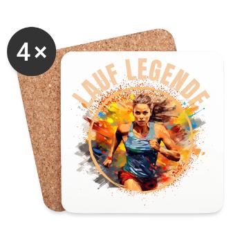 Lauf Legende - Untersetzer (4er-Set) - Weiß - Vorne
