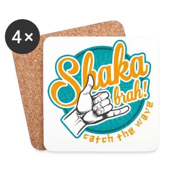 T-shirt Shaka Brah Surf Wave - Dessous de verre (lot de 4) - blanc - Devant