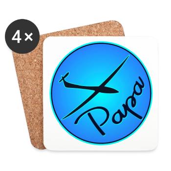 VATERTAG PAPA SEGELFLUGZEUG PILOT - Untersetzer (4er-Set) - Weiß - Vorne