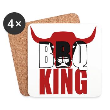 Cornes de taureau BBQ King - Dessous de verre (lot de 4) - blanc - Devant