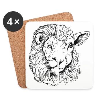 Lion and Lamb - Coasters (set of 4) - white - Front