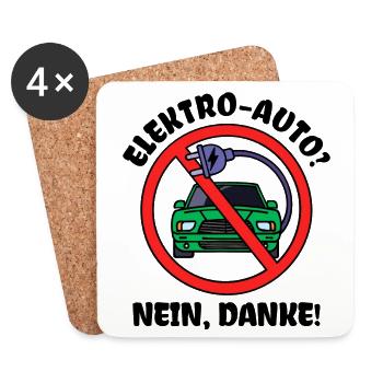 Tanken Statement Antrieb E-auto Energiespeicher - Untersetzer (4er-Set) - Weiß - Vorne