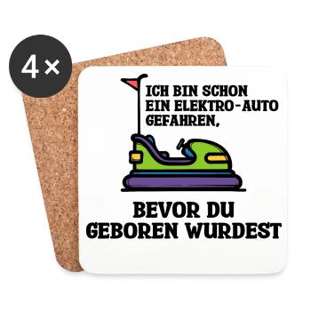 Elektrische Energie Tanken E-auto Statement - Untersetzer (4er-Set) - Weiß - Vorne