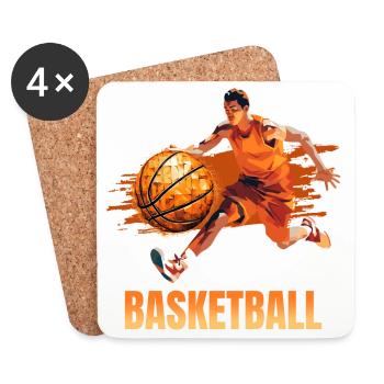 Basketball - Untersetzer (4er-Set) - Weiß - Vorne