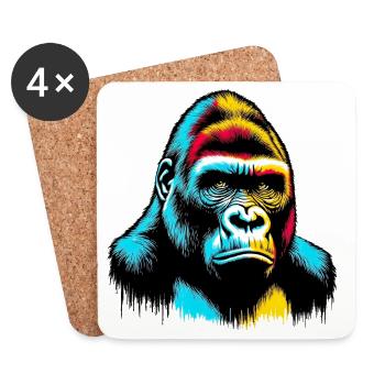 Gorilla - Coasters (set of 4) - white - Front