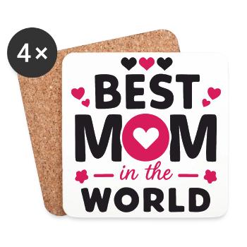 Beste Mama der Welt - Untersetzer (4er-Set) - Weiß - Vorne