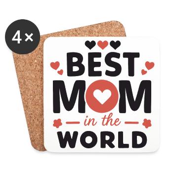 Best Mom in the World - Coasters (set of 4) - white - Front