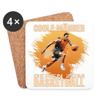 Coole Männer gehen zum Basketball - Untersetzer (4er-Set) - Weiß - Vorne