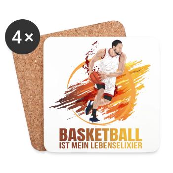 Basketball ist mein Lebenselixier - Untersetzer (4er-Set) - Weiß - Vorne