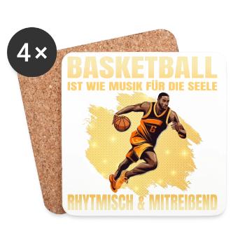 Basketball ist wie Musik für die Seele - Untersetzer (4er-Set) - Weiß - Vorne