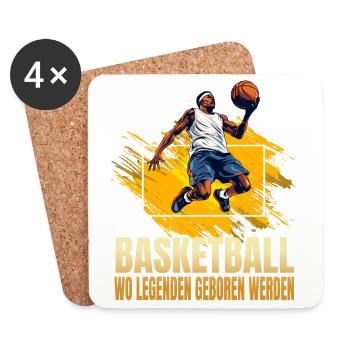 Basketball: Wo Legenden geboren werden - Untersetzer (4er-Set) - Weiß - Vorne