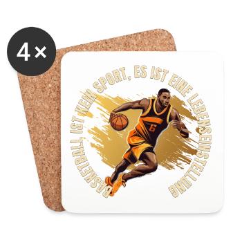 Basketball ist kein Sport es ist ein... - Untersetzer (4er-Set) - Weiß - Vorne