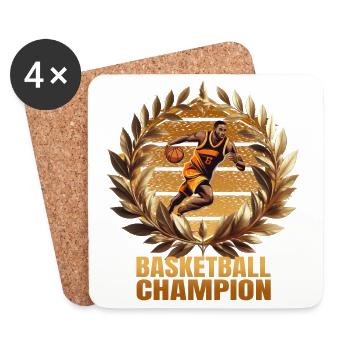 Basketball Champion - Untersetzer (4er-Set) - Weiß - Vorne