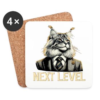Maine Coon Cat Next Level Suit Success Gift - Coasters (set of 4) - white - Front