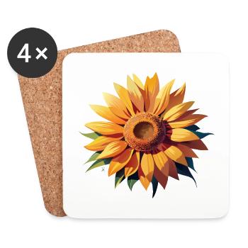 Solar Sunflower Summer - Coasters (set of 4) - white - Front