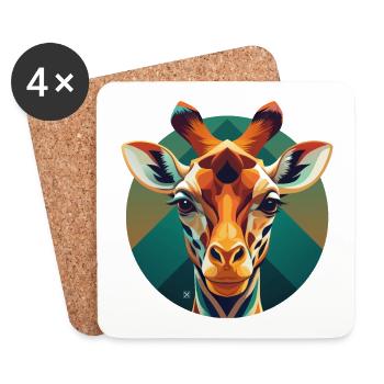 Giraffe Prism Circular - Coasters (set of 4) - white - Front