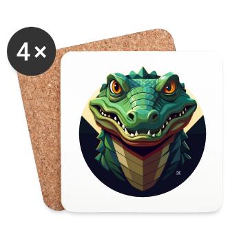 Crocodrago géométrique circulaire - Dessous de verre (lot de 4) - blanc - Devant