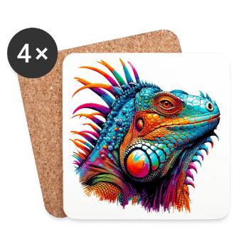 Iguana - Coasters (set of 4) - white - Front