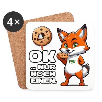 Foxy Cookie Fun - Untersetzer (4er-Set) - Weiß - Vorne
