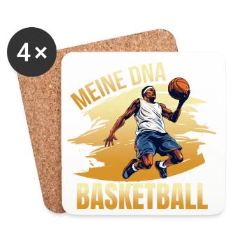 Meine DNA - Basketball - Untersetzer (4er-Set) - Weiß - Vorne