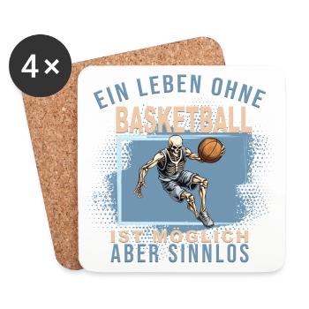 Ein Leben ohne Basketball ist möglich... - Untersetzer (4er-Set) - Weiß - Vorne