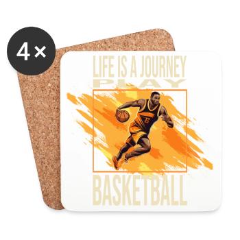 Life is a journey - Play Basketball - Untersetzer (4er-Set) - Weiß - Vorne
