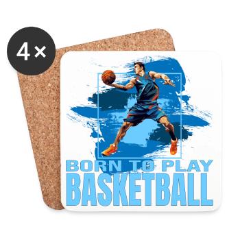 Born to play - Basketball - Untersetzer (4er-Set) - Weiß - Vorne