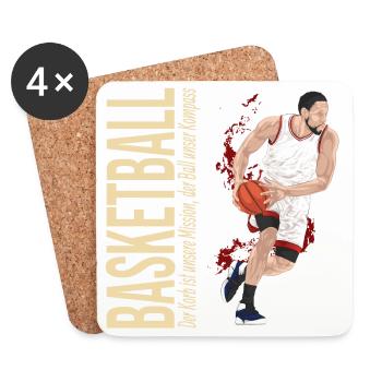 Der Korb ist unsere Mission,der Ball unser Kompass - Untersetzer (4er-Set) - Weiß - Vorne