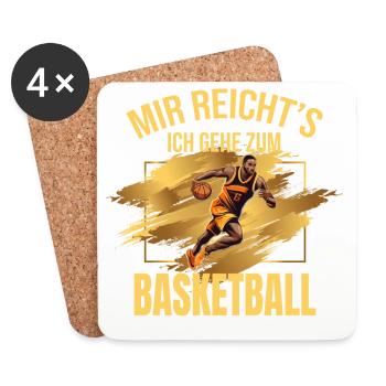 Mir reicht's, ich gehe zum Basketball - Untersetzer (4er-Set) - Weiß - Vorne