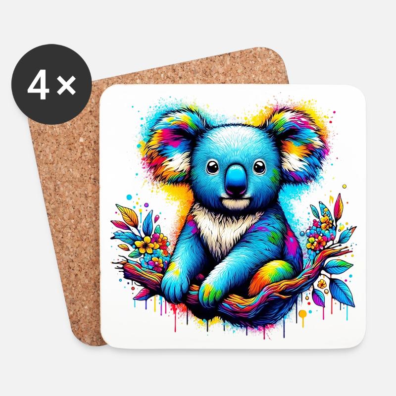 Koala - Untersetzer (4er-Set) - Weiß