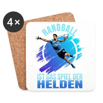 Handball ist das Spiel der Helden - Untersetzer (4er-Set) - Weiß - Vorne