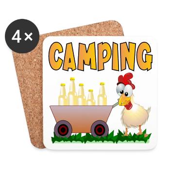 CAMPING DRINKS - Coasters (set of 4) - white - Front