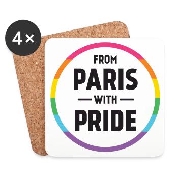 LGBTQ Pride Month - Mit Pride aus Paris - Untersetzer (4er-Set) - Weiß - Vorne