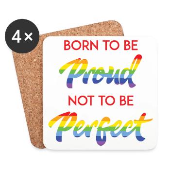 Mois de la fierté LGBT - Born To Be Proud - Dessous de verre (lot de 4) - blanc - Devant