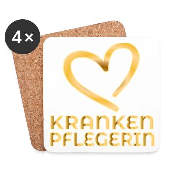 DANKESCHÖN KRANKENPFLEGERIN - Untersetzer (4er-Set) - Weiß - Vorne